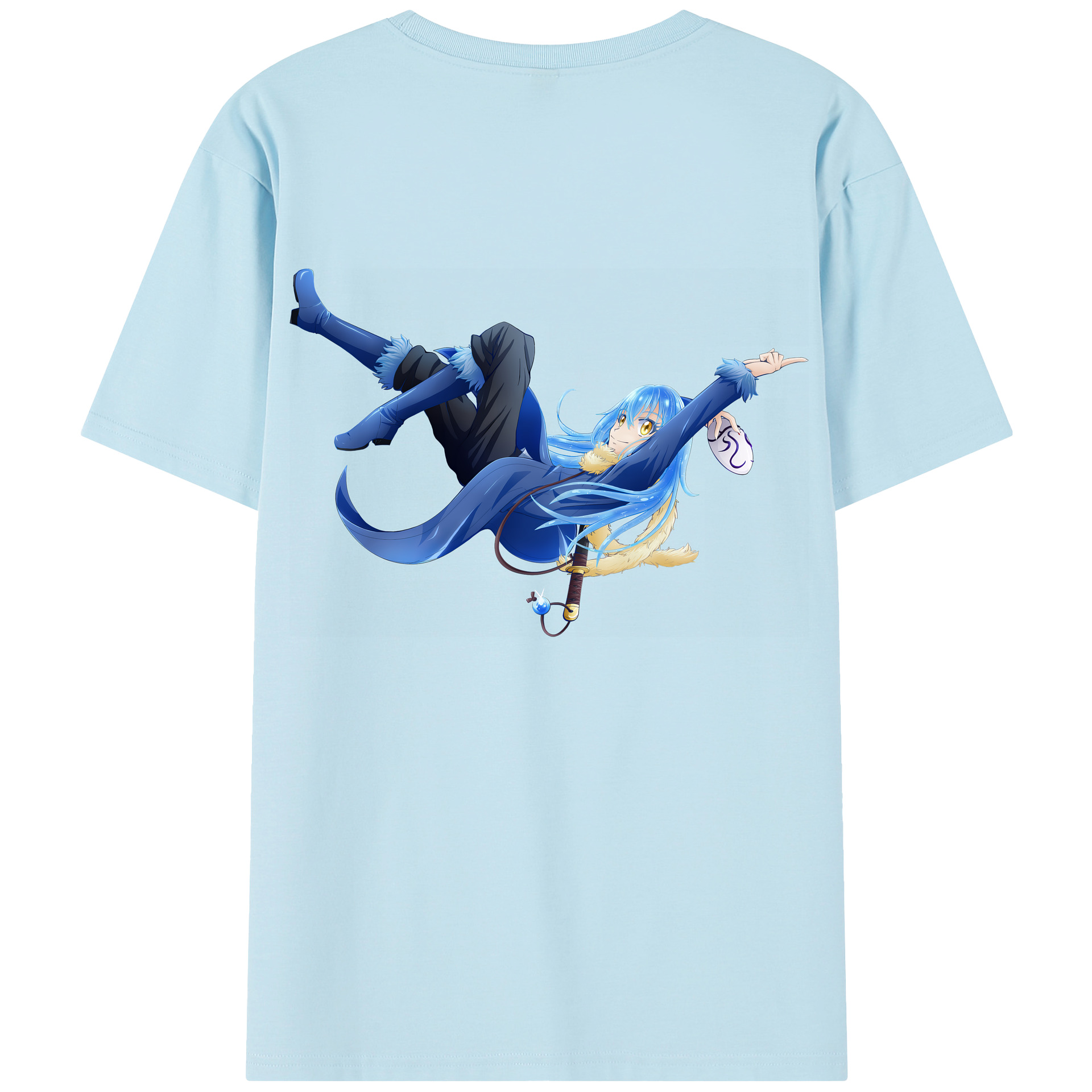 （画像用） 転スラ Regarding Reincarnated to Slime 綿100％半袖Tシャツ（背面プリント）